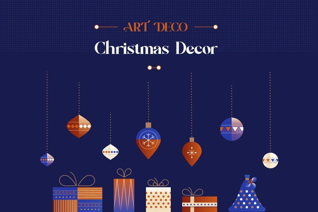 Vianočné grafické šablóny art deco