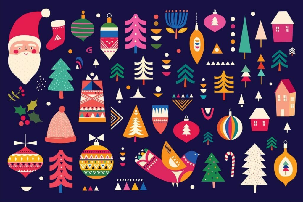 Slovanské  Vianočné grafické šablóny 