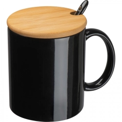 Keramický hrnček s lyžičkou 300 ml