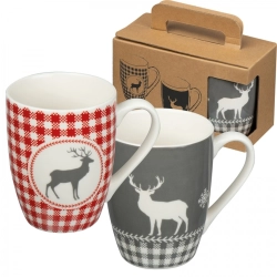 Sada 2 vianočných porcelánových hrnčekov 300 ml