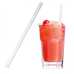 Sklenená slamka na pitie 20 cm