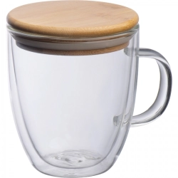 Sklenený hrnček s viečkom 350 ml