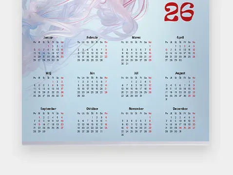 Nástenný kalendár s lištou