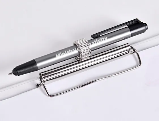 Kovové guličkové pero v kovovej farbe so stylusom online tlač 2
