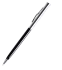 Kovové guličkové pero s čiernym a strieborným telom online tlač