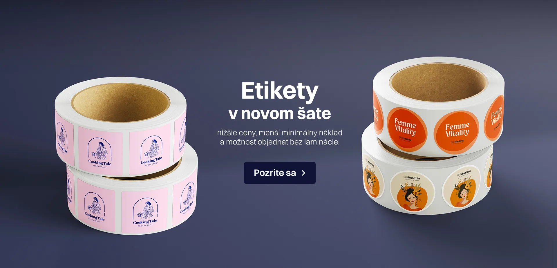 Etikety v novom sate nizsle ceny, mansi minimalny naklad a moznosi objednat bez laminacie